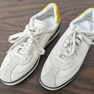 COACH C113 Q8917 Silky/nappa Suede Chalk/smog Lace up Sneakers Women's Size 8.5
